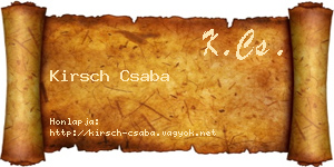 Kirsch Csaba névjegykártya